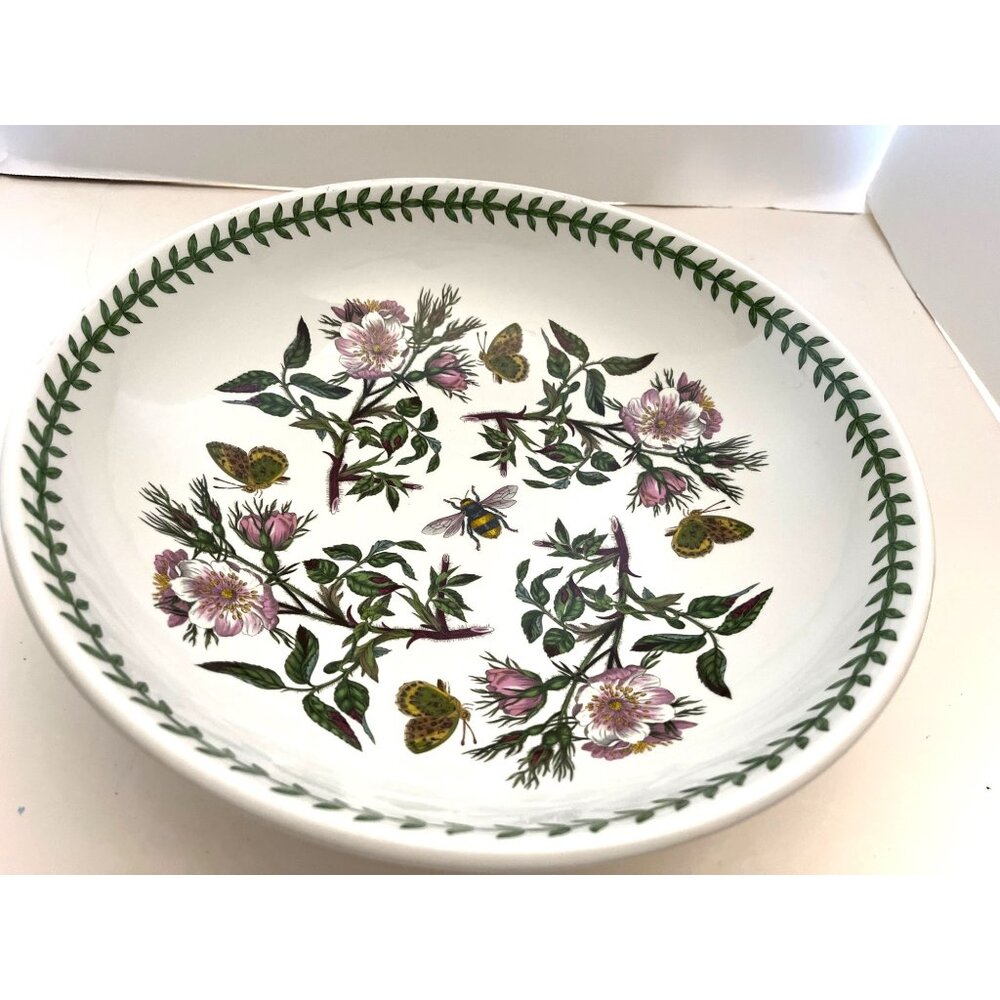 PortMeiron Botanic Garden Large 13” Salad Pasta Bowl Rosa Canina Made in England